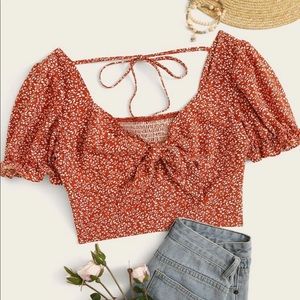 ROMWE FLORAL CROP TOP